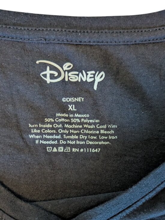 Disney Alice in Wonderland Flowers Garden Scene Black T-Shirt Women's XL - Picture 4 of 4